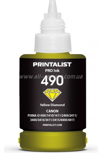  PRINTALIST GI-490 Canon G1400/ G2400/ G3400 140 Yellow (PL490Y)