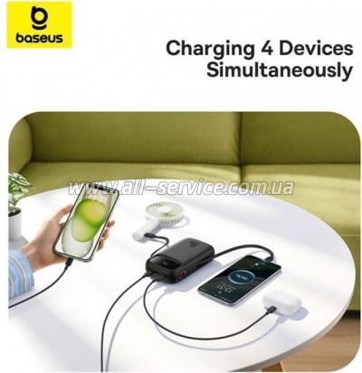   Baseus QPow2 20000mAh 30W, with 2*Type-C Cable, Black (P10055009113-00)
