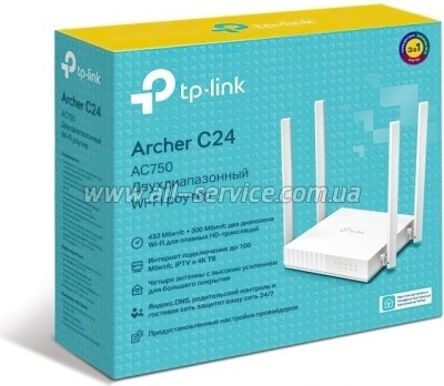  TP-Link ARCHER C24 AC750 4xFE LAN, 1xFE WAN (ARCHER-C24)