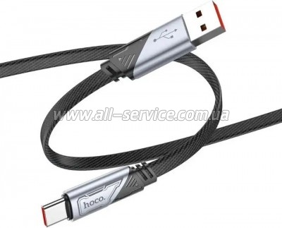 ���� ������ USB 2.0 AM to USB-C 1.2m 5A nylon black HOCO (6942007605007)