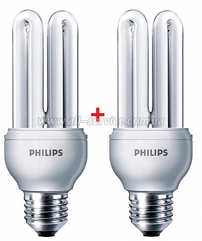 Комплект ламп энергосберегающих Philips E27 18W 220-240V 2700K Genie (1+1) (8717943885008) Комплект ламп энергосберегающих Philips E27 18W 220-240V 2700K Genie (1+1) (8717943885008)