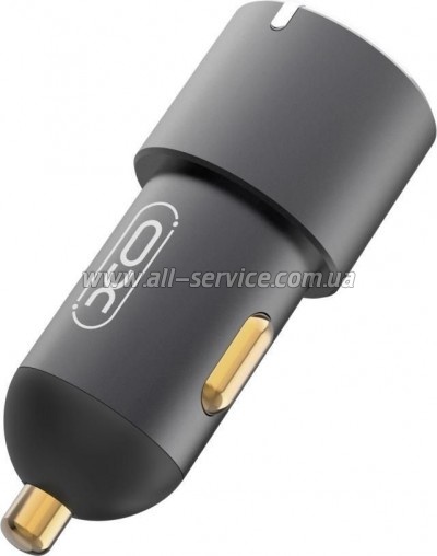 �������� ������� XO CC45 1 USB QC 3.0 + 2 Type-C PD 60W Black (XO-CC45-BK)