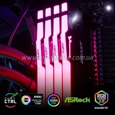     DDR5 16GB (2x8GB) 5200 MHz Beast RGB Kingston Fury (ex.HyperX) (KF552C36BBEAK2-16)