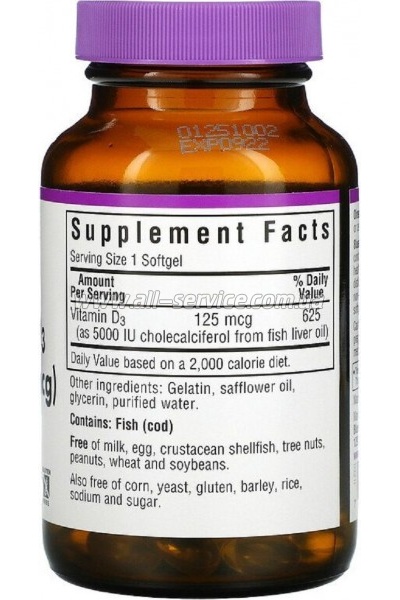  Bluebonnet Nutrition  D3 5000IU (125 ), Vitamin D3, 100   (BLB-00321)