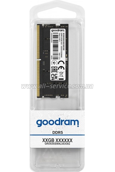 ������ ������ ��� �������� SoDIMM DDR5 16GB 5600 MHz Goodram (GR5600S564L46S/16G)