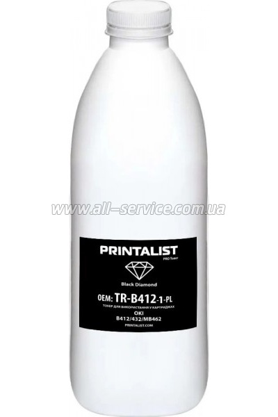 Тонер PRINTALIST OKI B412/ 432/ MB462 бутль 1000г (TR-B412-1-PL) Тонер PRINTALIST OKI B412/ 432/ MB462 бутль 1000г (TR-B412-1-PL)
