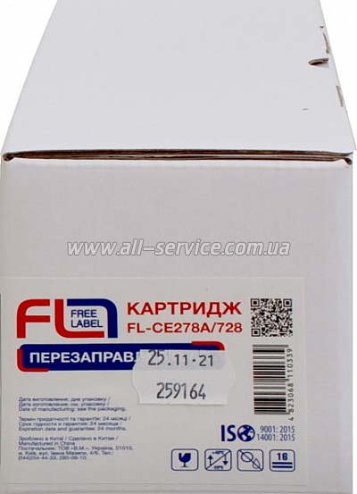 �������� FREE Label HP LJ P1566/ 1606DN/ Canon MF4410/ 4420/ 4452/ 4550/ CE278A/ Canon 728 (FL-CE278A/728)