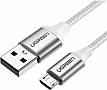 ���� ������ USB 2.0 AM to Micro 5P 2.0m US290 3A 18W Nickel Plating White Ugreen (60153)