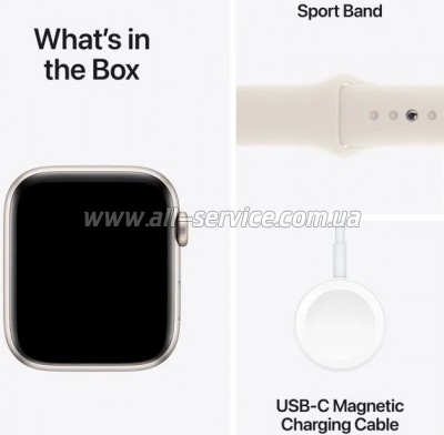- Apple Watch SE 2024 GPS 44mm Starlight Aluminium Case with Starlight Sport Band - S/M (MXEU3QH/A)