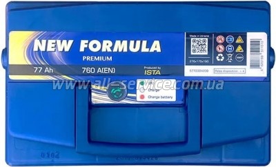 ����������� ������������� NEW FORMULA PREMIUM 77Ah �� (-/+) (760EN) (5772304209)