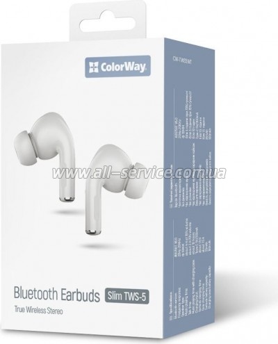 �������� ColorWay Slim TWS-5 Earbuds White (CW-TWS5WT)