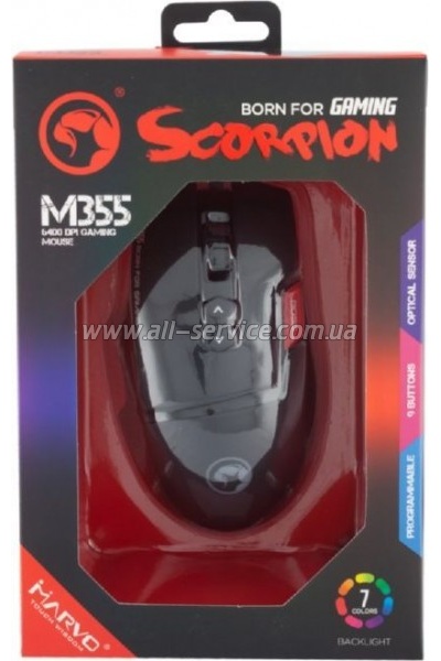  Marvo M355 7colors-LED USB Black (M355)