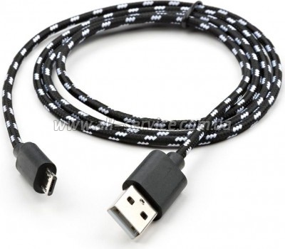 ���� ������ USB 2.0 AM to Micro 5P 2color nylon 1m black Vinga (VCPDCMBN31BK)