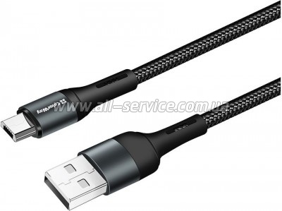 ���� ������ USB 2.0 AM to Micro 5P 1.0m nylon black ColorWay (CW-CBUM045-BK)