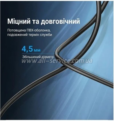 ������ ��� �������� USB 2.0 AM/BM 10.0m ferrite black Vention (COQBL)