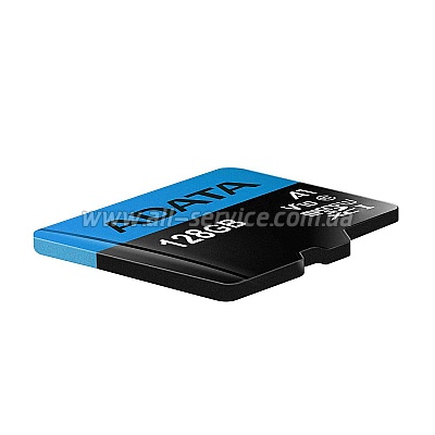  128GB ADATA microSDXC C10 UHS-I A1 + SD  (AUSDX128GUICL10A1-RA1)