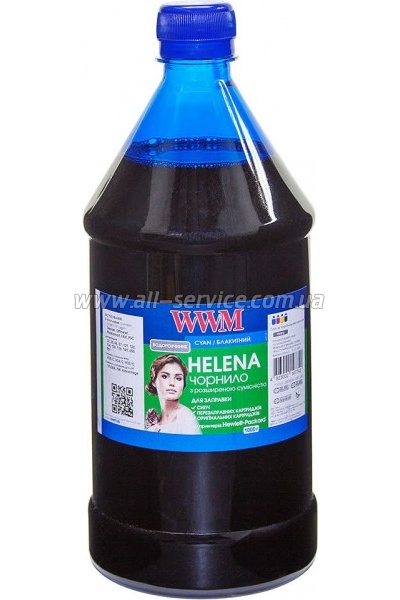 Чернила WWM 1000г HP HELENA Cyan Водорастворимые с расширенной совместимостью (HU/C-4) Чернила WWM 1000г HP HELENA Cyan Водорастворимые с расширенной совместимостью (HU/C-4)