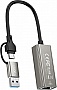 ������� USB-C + USB A to RJ45 Ethernet 100Mbps XO (HUB018.black)