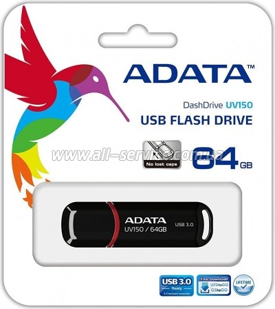 ������ ADATA 64GB USB 3.0 UV150 Black (AUV150-64G-RBK)