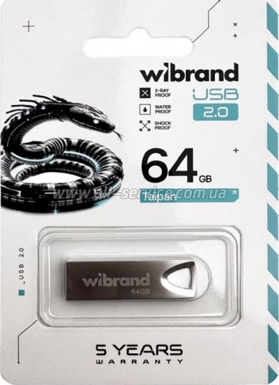  Wibrand 64GB Taipan Silver USB 2.0 (WI2.0/TA64U2S)