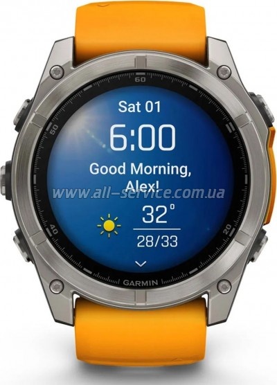 - Garmin fenix 8 51mm, AMOLED, Saph, Ti/Bare/Grpht, SparkOrg/GrphtBd, (010-02905-11)