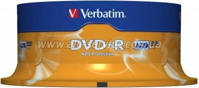 ���� Verbatim DVD+R 4.7 GB/120 min 16x Cake Box 25�� (43522)