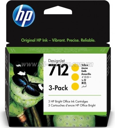  HP 712 DesignJet 230/ 630 Yellow 3-Pack (3ED79A)