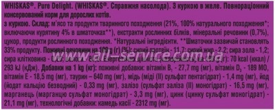 ������� ���� ��� ����� Whiskas Pure Delight ������ � ���� 85 � (5900951303333)