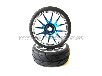 Blue Chrome Rim & Tire Complete (82827PB+82828) 2P Blue Chrome Rim & Tire Complete (82827PB+82828) 2P