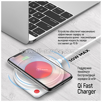    olorWay Qi Fast Charger 10W& LED bedside lamp  (CW-CHW20Q-WT)