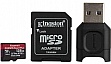   128GB Kingston microSDXC Class 10 UHS-II U3 V90 A1 Canvas React Plus + SD  + USB  (MLPMR2/128GB)