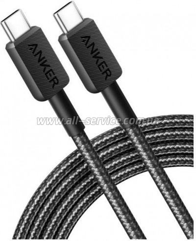 ���� ������ USB-C to USB-C 1.8m nylon 322 black Anker (A81F6G11)