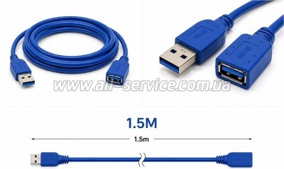 ���� ������ USB 3.0 AM/AF 1.5m blue XoKo (XK-AMAF-USB30-15-BL)
