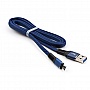   USB 2.0 AM to Micro 5P 1m flat nylon blue Vinga (VCPDCMFNB1B)