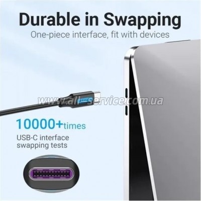 ���� ������ USB-C to USB-C 1.5m 5A black Vention (COTBG)