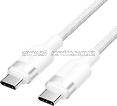 ���� ������ USB-C to USB-C 1.0m 60W aluminum alloy white Vention (TRDWF)