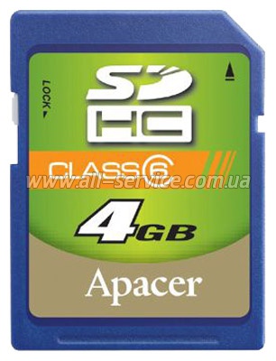   4Gb APACER SDHC Class 6 (AP4GSDHC6-R)