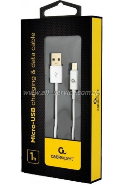 ���� ������ USB 2.0 AM to Micro 5P 1.0m Cablexpert (CC-USB2P-AMmBM-1M-W)