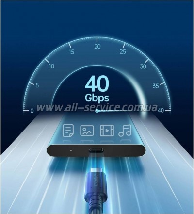 ���� ������ USB-C to USB-C 0.8m USB 4 100W 40Gbps 8K60Hz Choetech (XCC-1028)