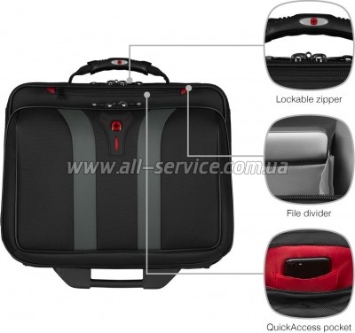    Wenger 16" Granada, Wheeled Case, Black (600659)