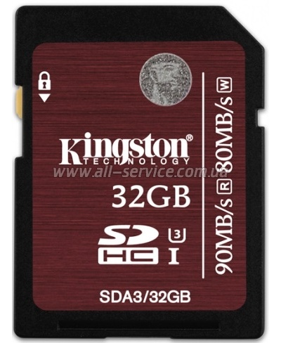   32GB Kingston Ultimate SDHC Class10 UHS-I U3 90Mb/s (SDA3/32GB)