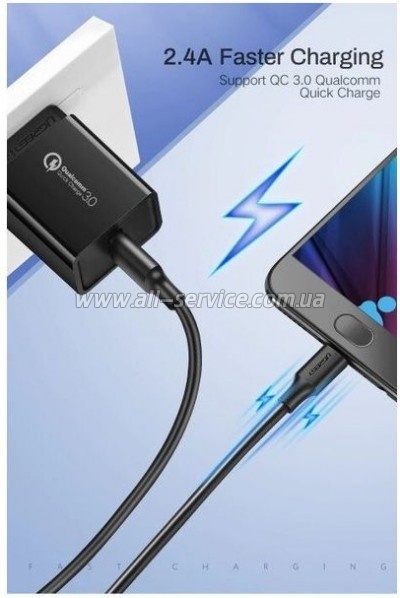 ���� ������ USB 2.0 AM to Micro 5P 1.5m US289 Black Ugreen (60137)