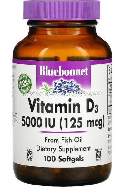  Bluebonnet Nutrition  D3 5000IU (125 ), Vitamin D3, 100   (BLB-00321)