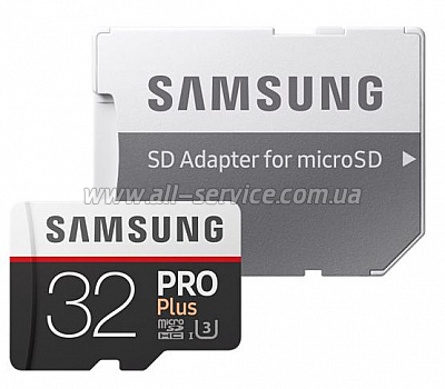   SAMSUNG microSDHC 32GB PRO PLUS UHS-I U3 R100, W90MB/s (MB-MD32GA/RU)