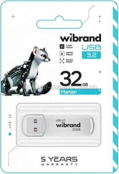  Wibrand 32GB Marten White USB 3.2 Gen 1 (USB 3.0) (WI3.2/MA32P10W)