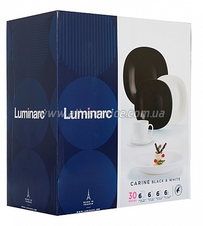  LUMINARC CARINE WHITE&BLACK (N1500)
