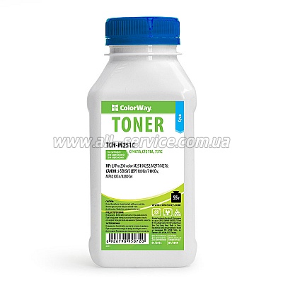 Тонер ColorWay HP CLJ Pro 200 M251/ MFP276 Cyan 55г/банка (TCH-M251C) Тонер ColorWay HP CLJ Pro 200 M251/ MFP276 Cyan 55г/банка (TCH-M251C)