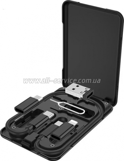 ���� ������ USB 2.0 AM to Lightning + Micro 5P + USB-C 1.0m KSC-325 KUHE 3A Black iKAKU (KSC-325)