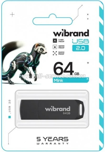  Wibrand 64GB Mink Black USB 2.0 (WI2.0/MI64P4B)