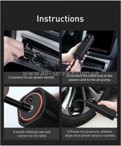   Baseus Super Mini Inflator Pump Black (CRCQ000001)